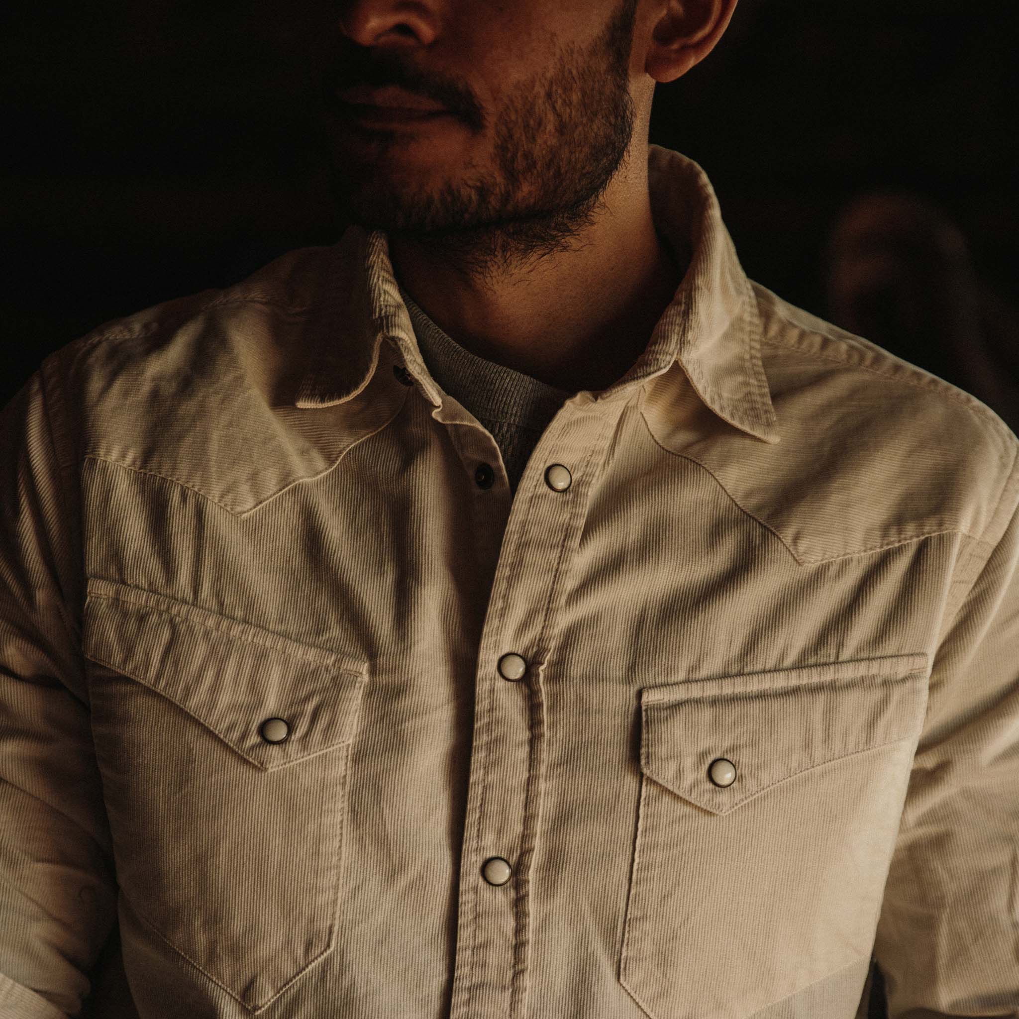 The Western Shirt in Natural Pincord - Image 3
