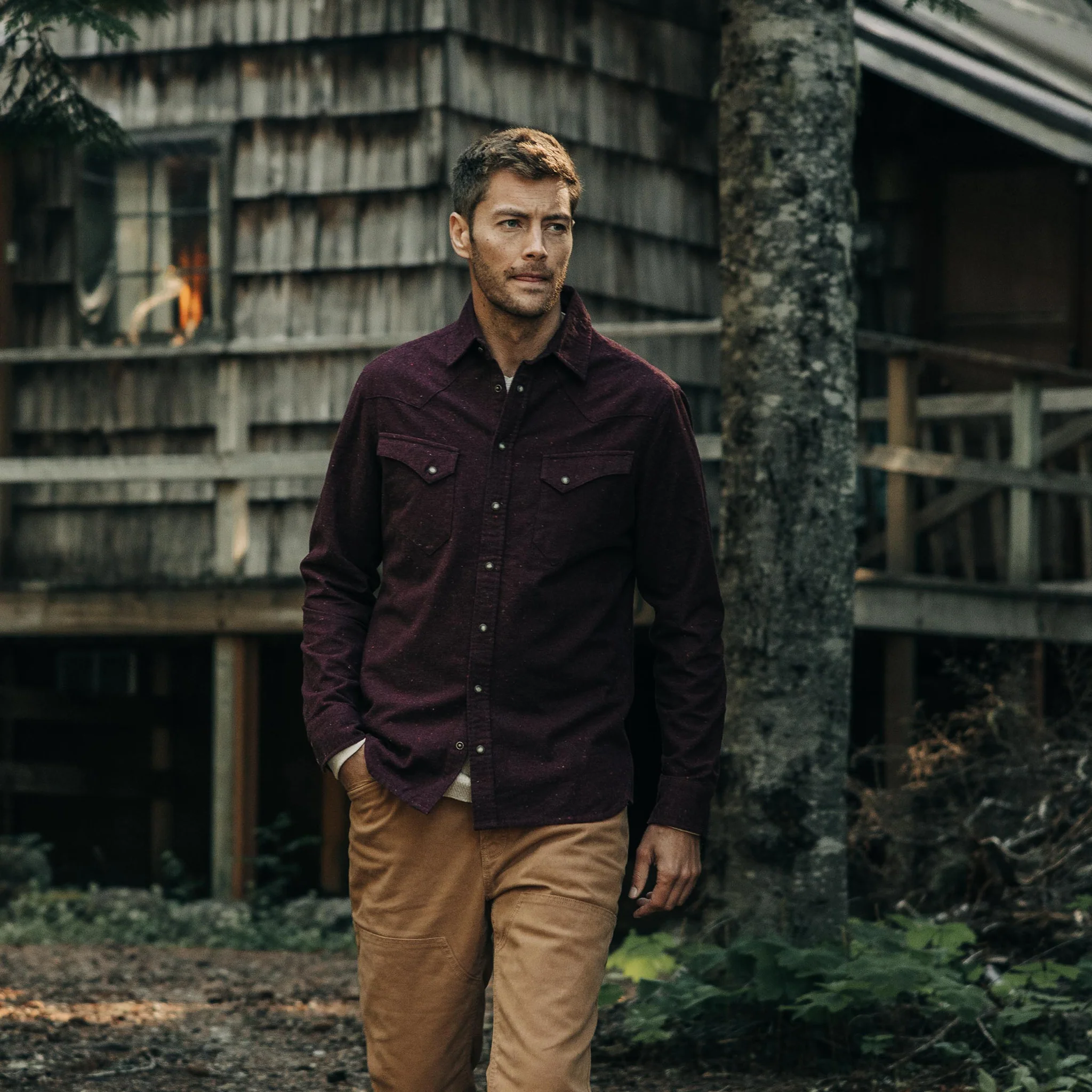 The Western Shirt in Nutmeg Donegal - Image 2