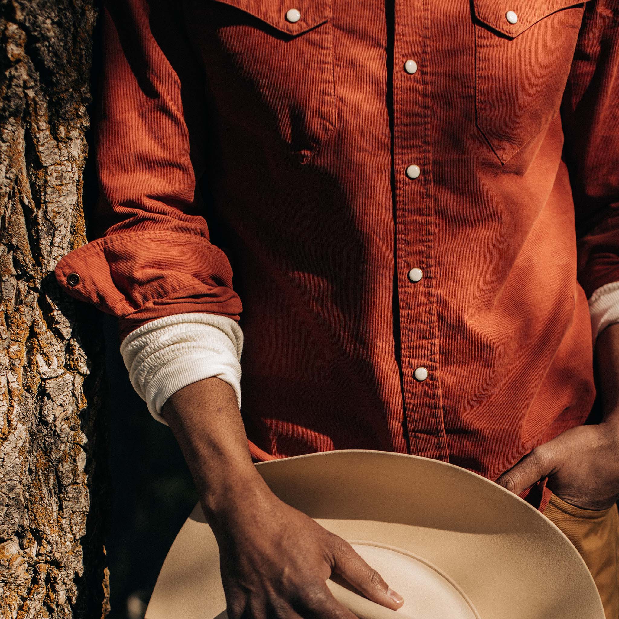 The Western Shirt in Rust Pincord - Image 4
