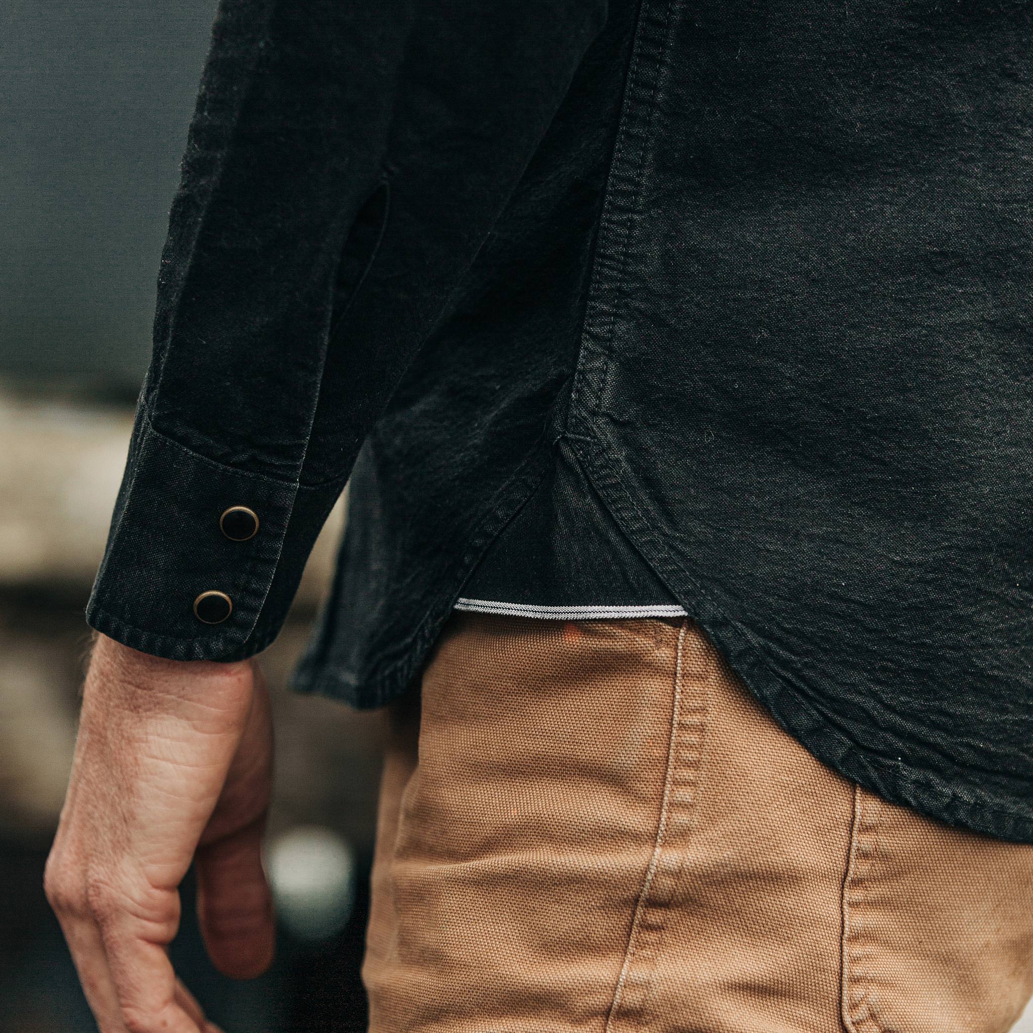 The Western Shirt in Washed Black Selvage Chambray - Image 4