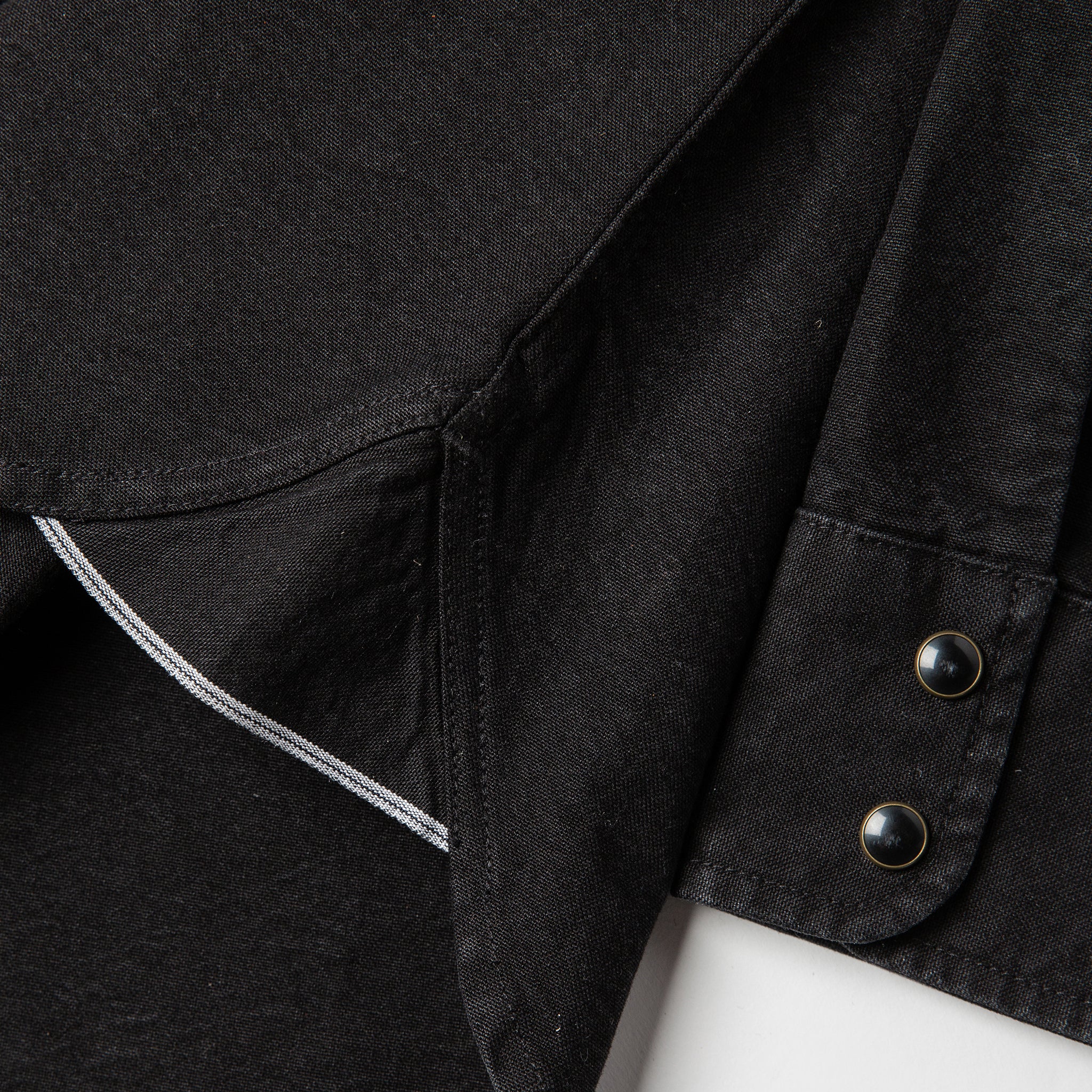 The Western Shirt in Washed Black Selvage Chambray - Image 8