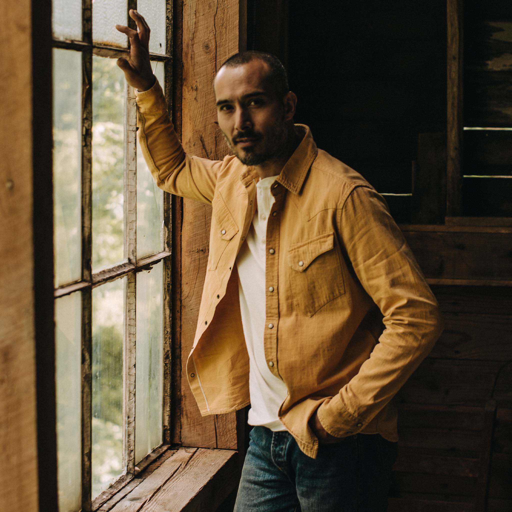 The Western Shirt in Wheat Selvage Denim - Image 2