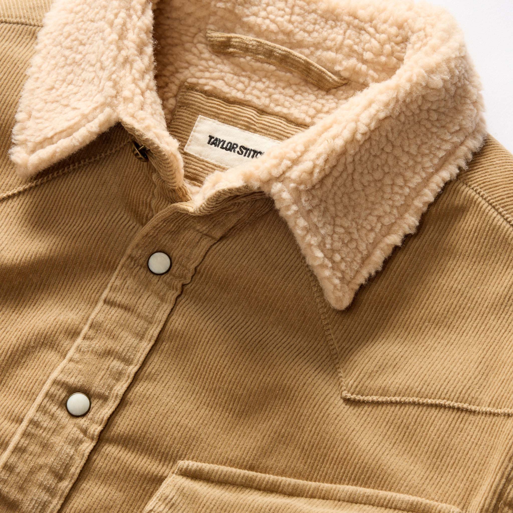 The Western Shirt Jacket in Dark Khaki Corduroy - Image 9