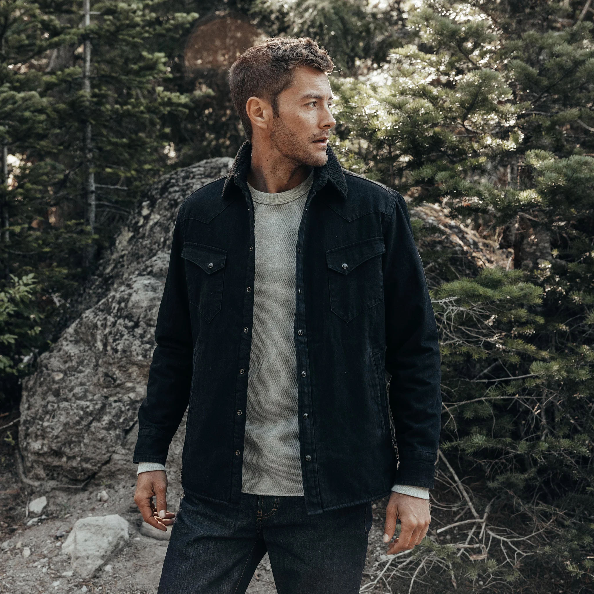 The Western Shirt Jacket in Washed Coal - Image 2