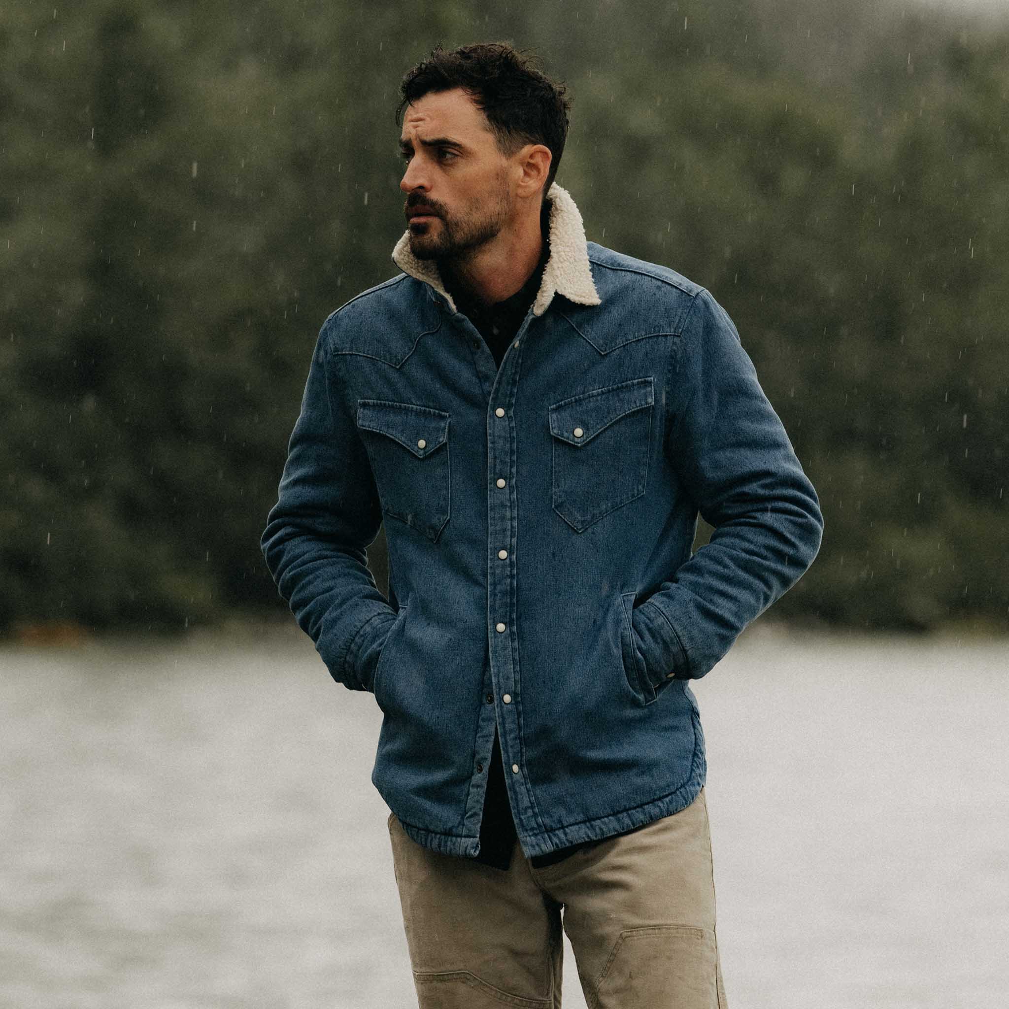 The Western Shirt Jacket in Washed Indigo - Image 2