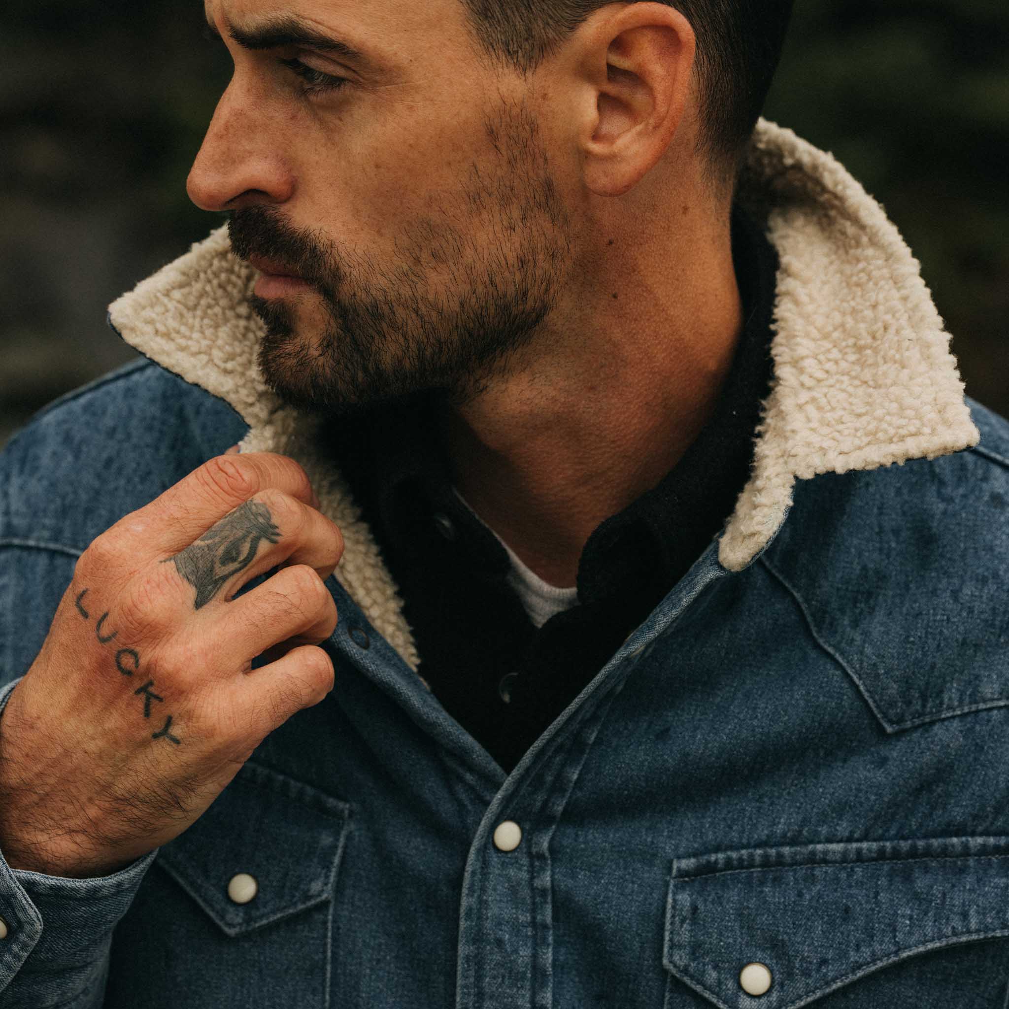 The Western Shirt Jacket in Washed Indigo - Image 4