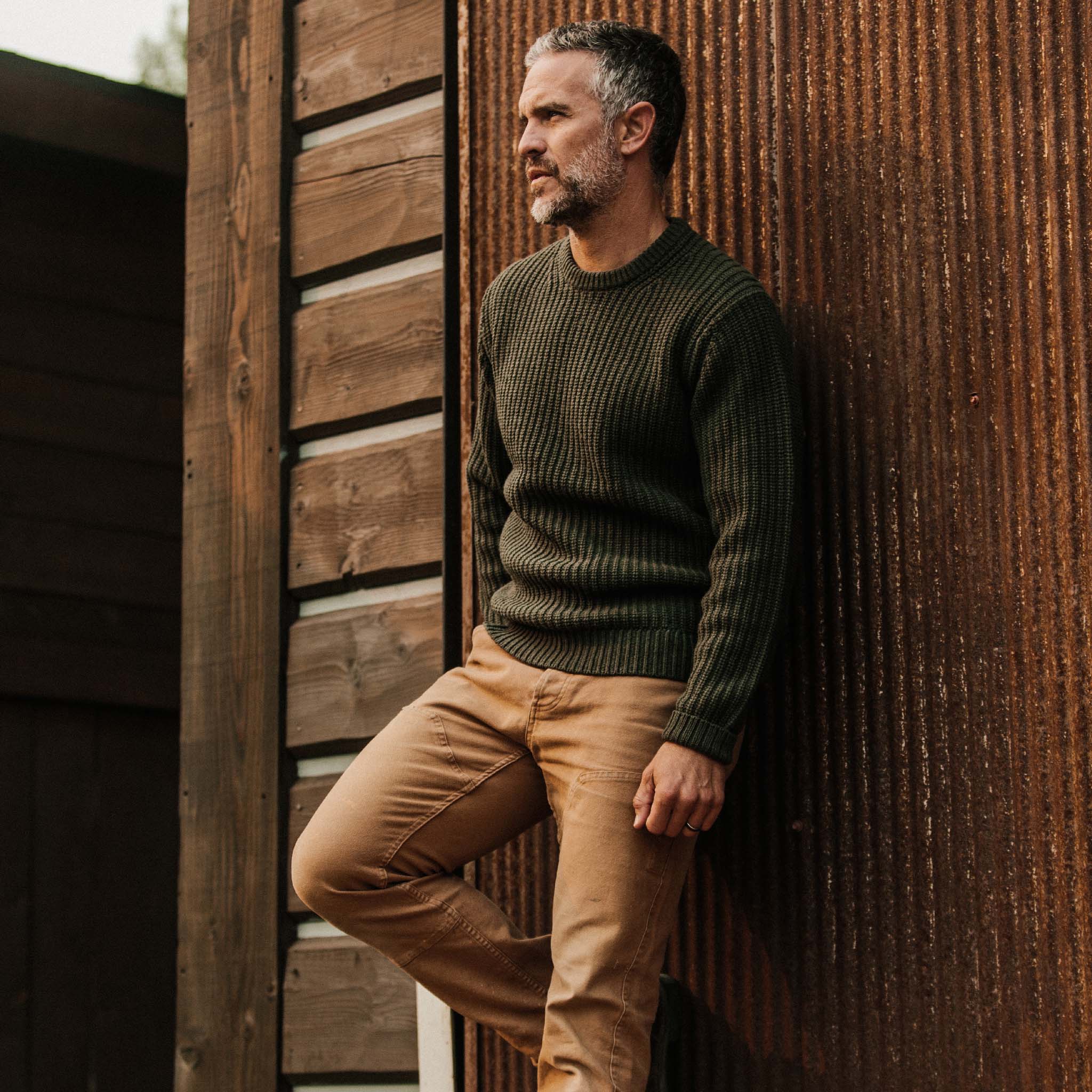 The Wharf Sweater in Dark Olive - Image 2