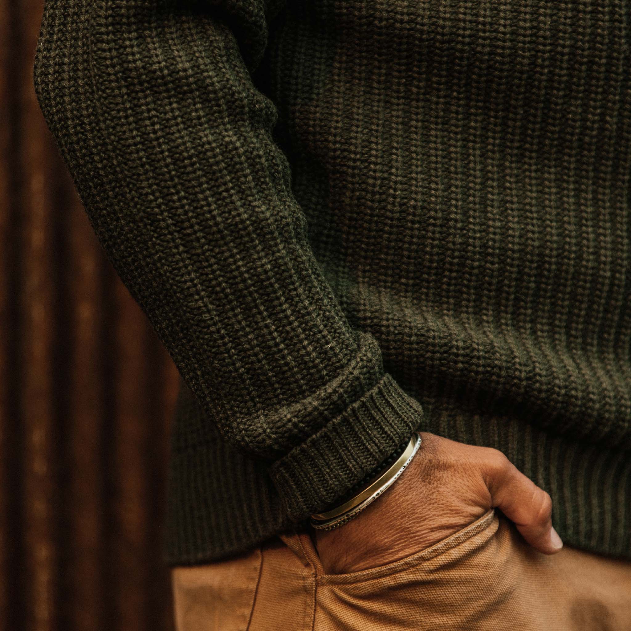 The Wharf Sweater in Dark Olive - Image 4