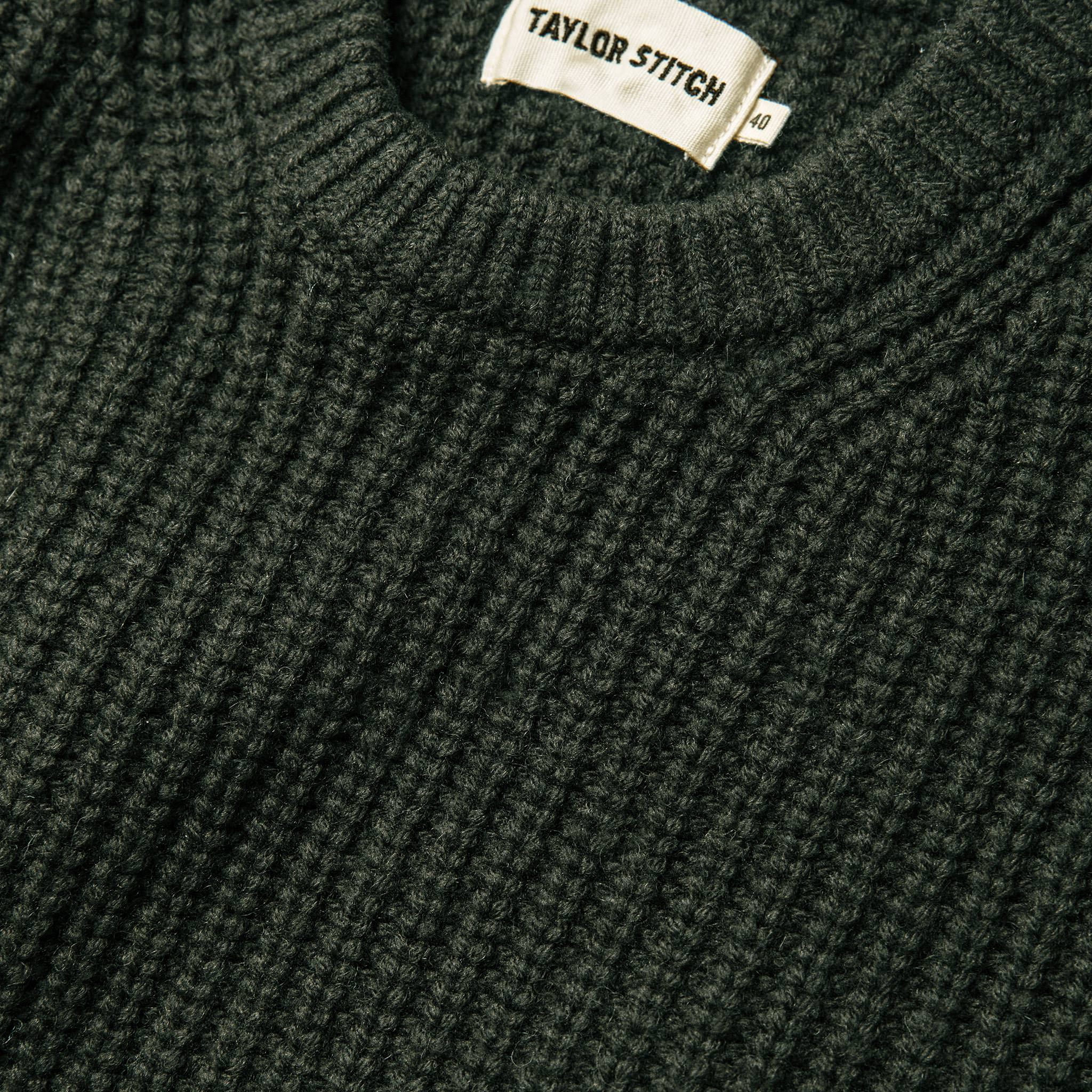 The Wharf Sweater in Dark Olive - Image 6