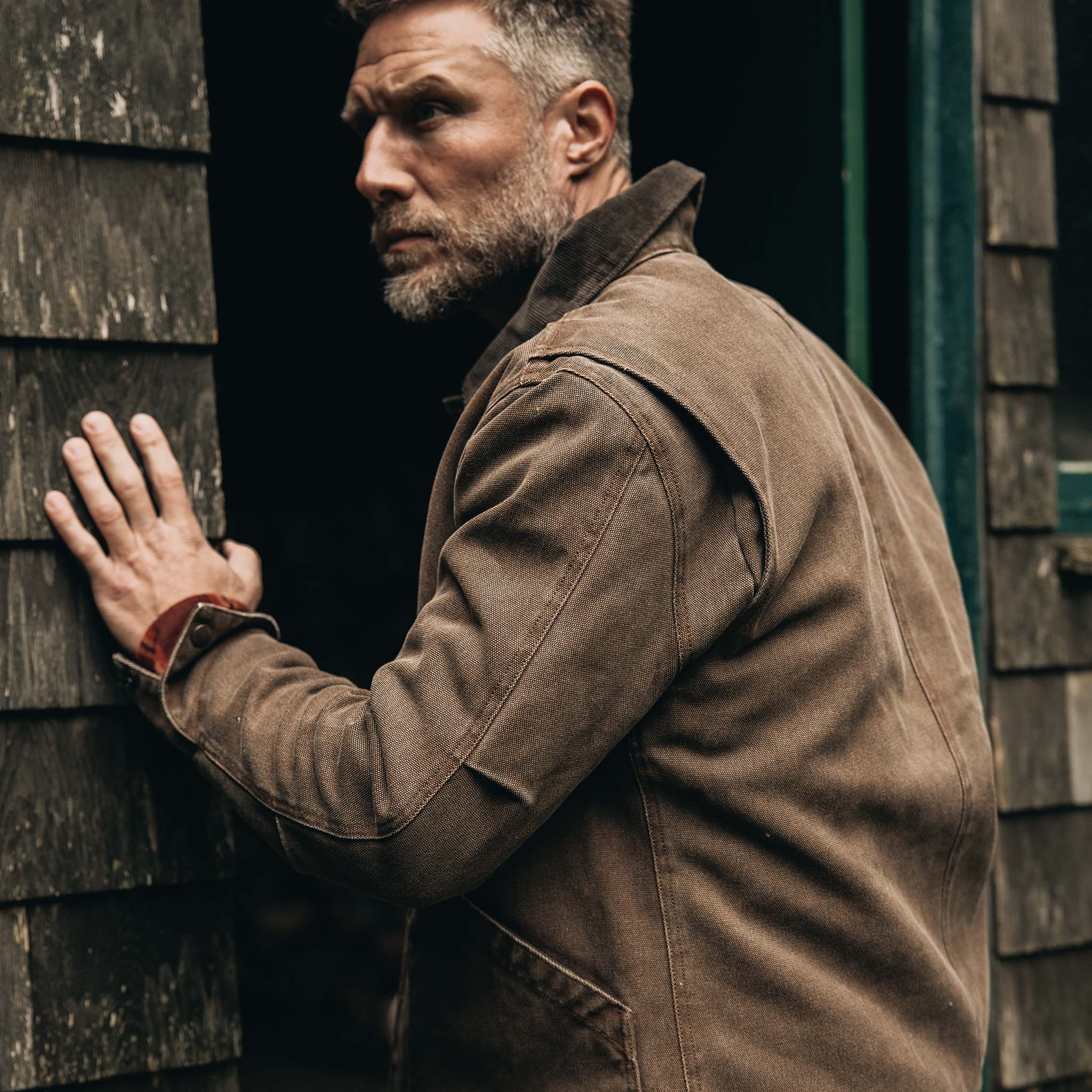 The Workhorse Jacket in Aged Penny Chipped Canvas - Image 4