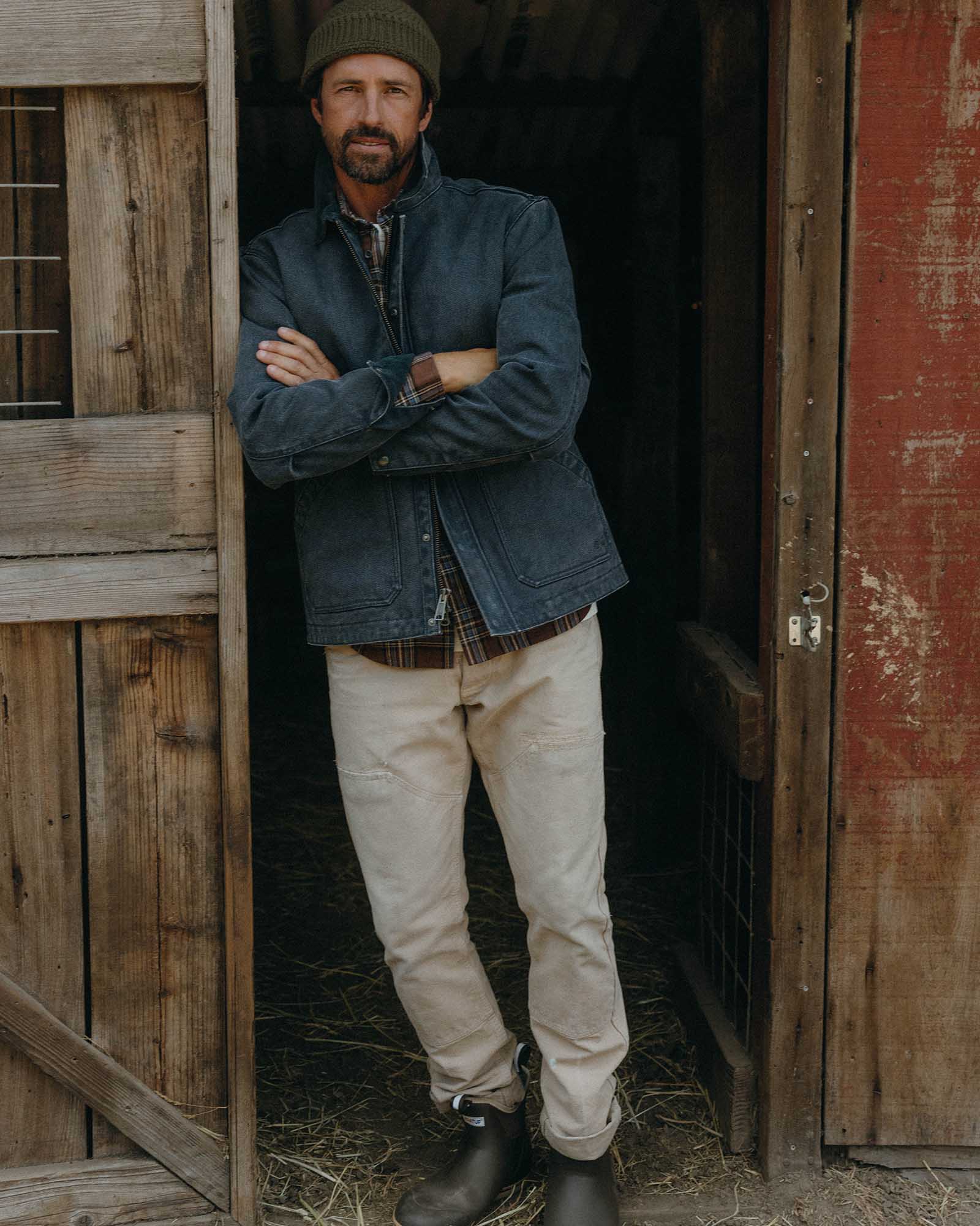 The Workhorse Jacket in Navy Chipped Canvas - Image 2