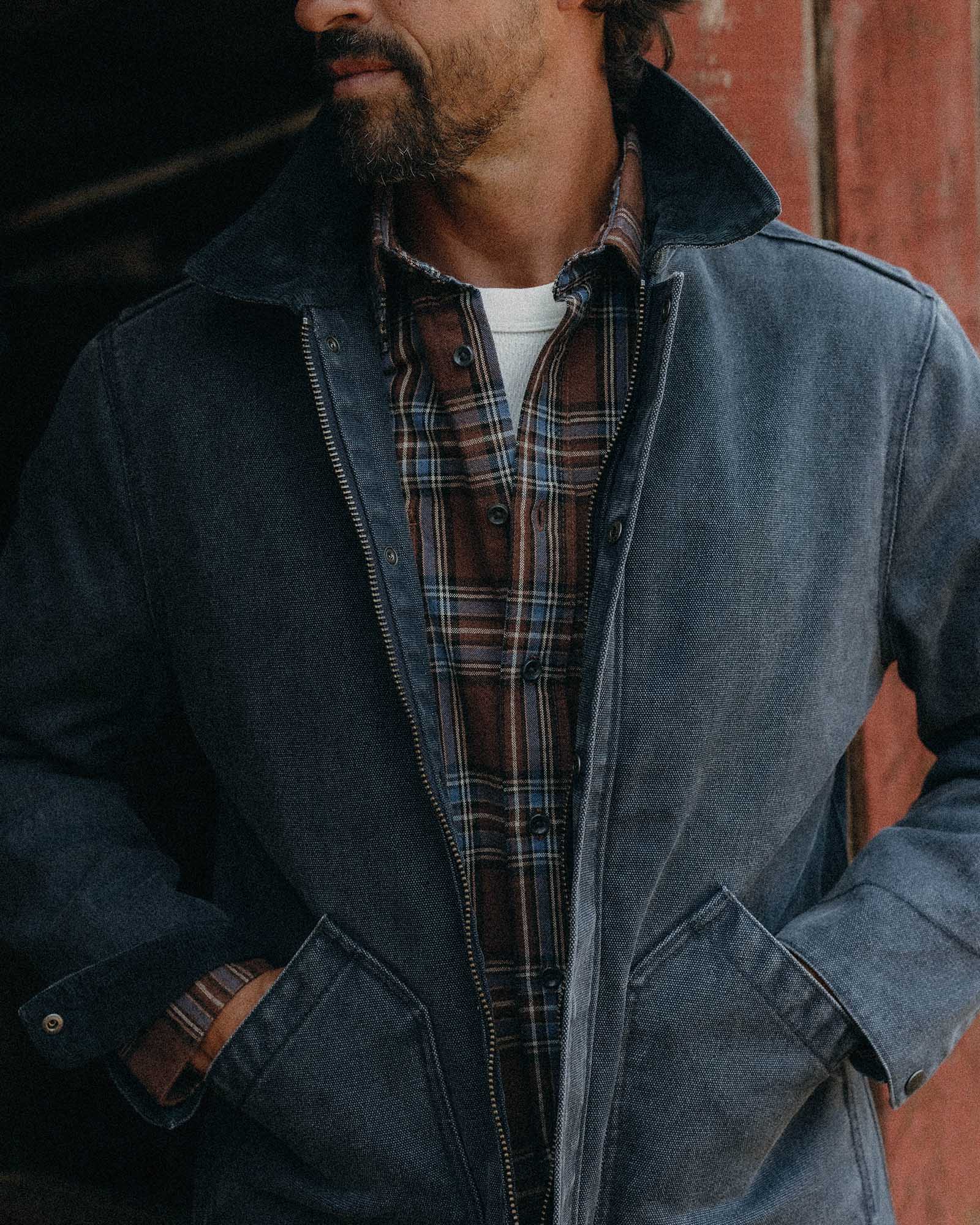 The Workhorse Jacket in Navy Chipped Canvas - Image 3