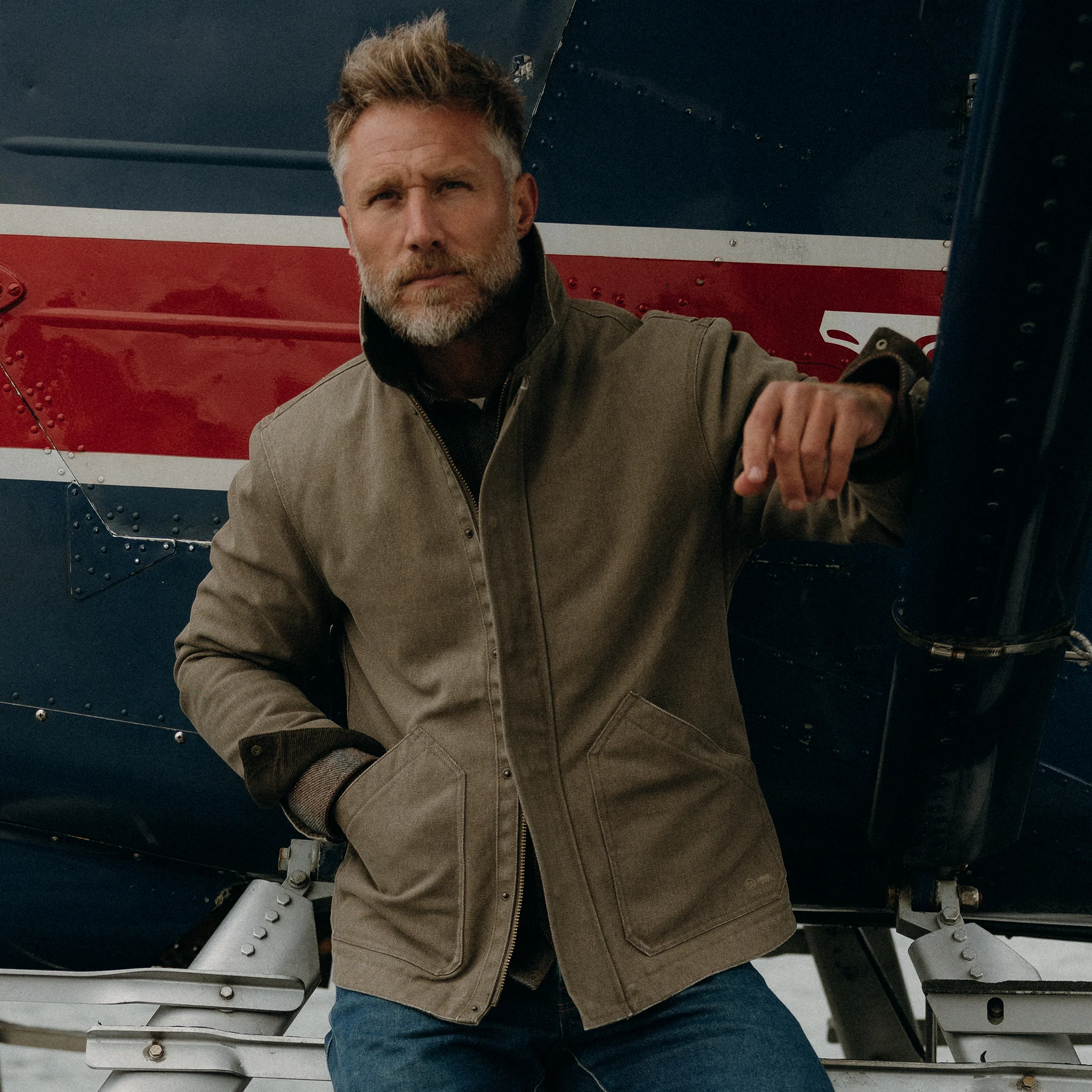 The Workhorse Jacket in Stone Chipped Canvas - Image 2