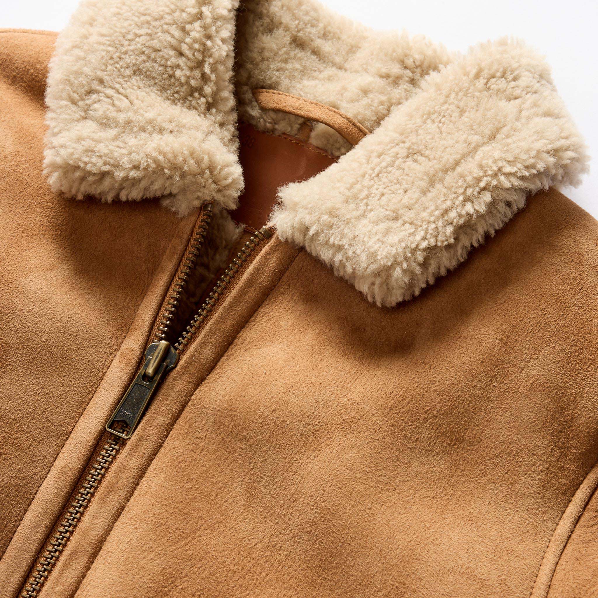 The Wright Jacket in Camel Shearling Leather - Image 9