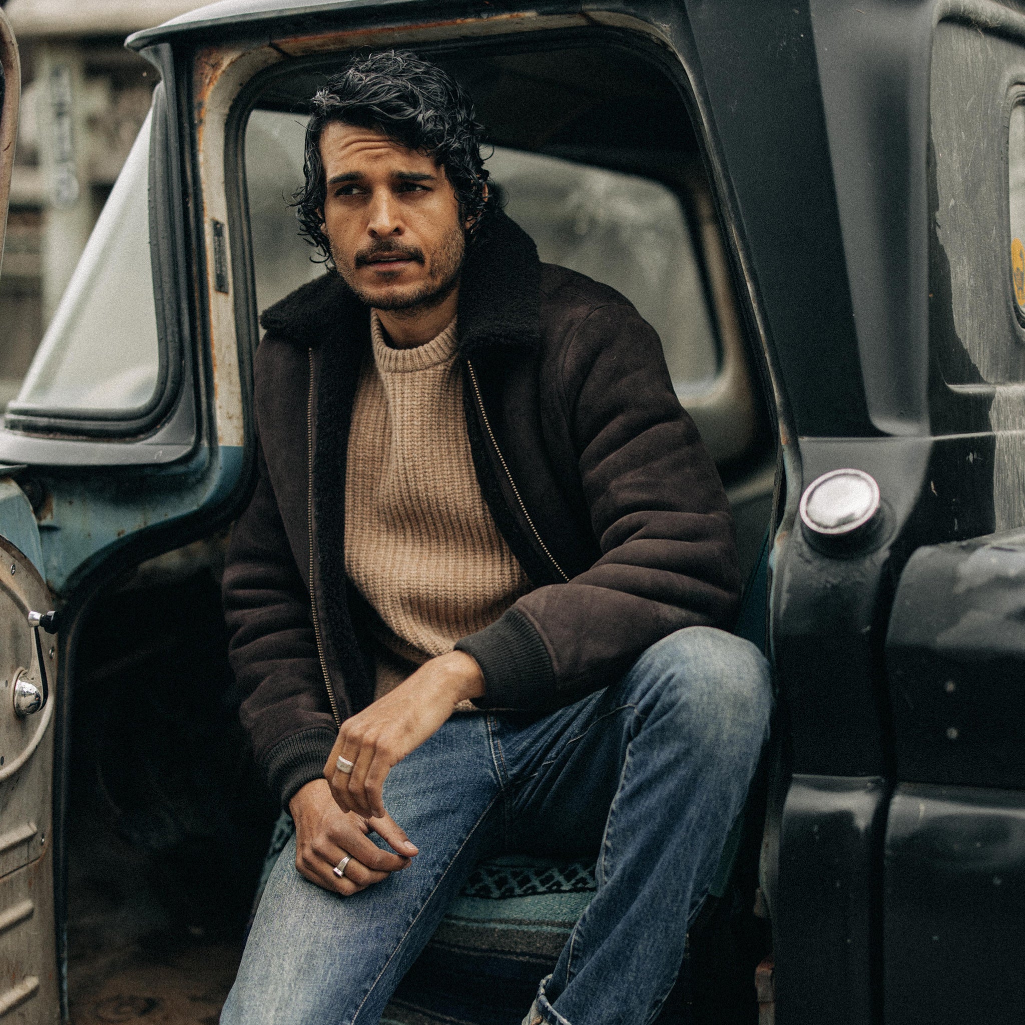 The Wright Jacket in Espresso Shearling - Image 2