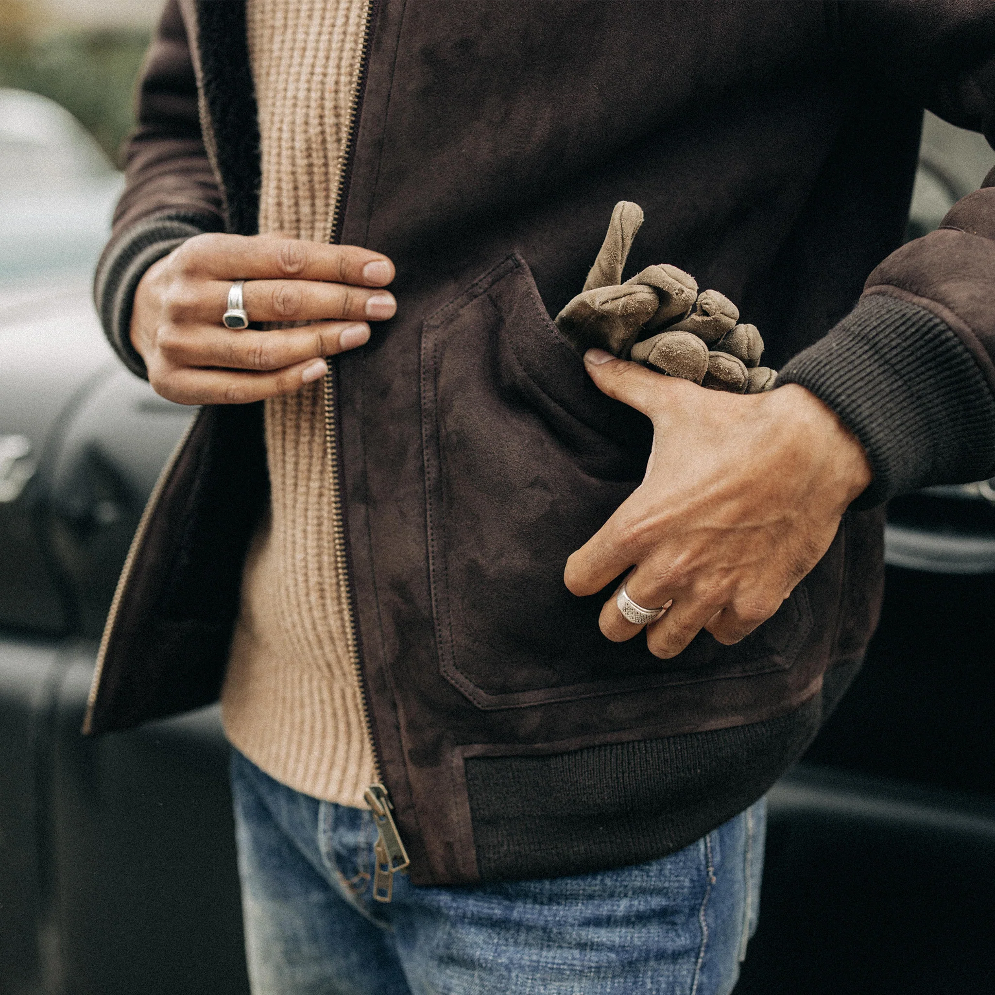The Wright Jacket in Espresso Shearling - Image 4